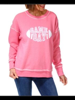 Sable Sky Game Day Pink Pullover Sweatshirt